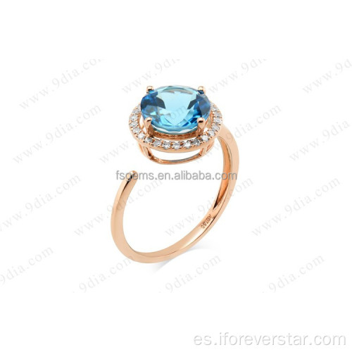 Blue Topaz 14k 2 gramos anillo de oro diseños